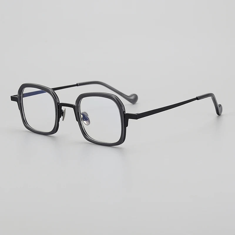 Muzz Unisex Full Rim Brow Line Square Titanium Acetate Eyeglasses 921102