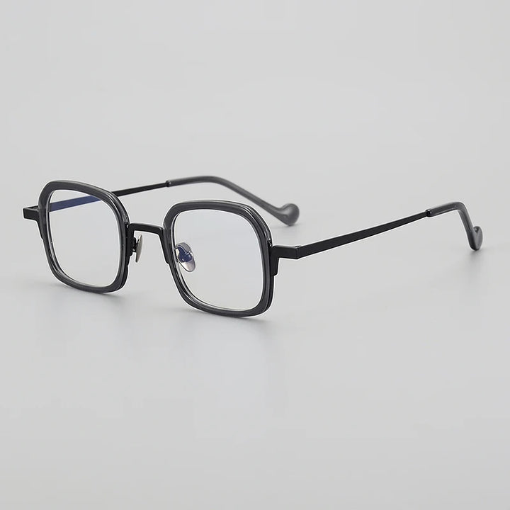 Muzz Unisex Full Rim Brow Line Square Titanium Acetate Eyeglasses 921102