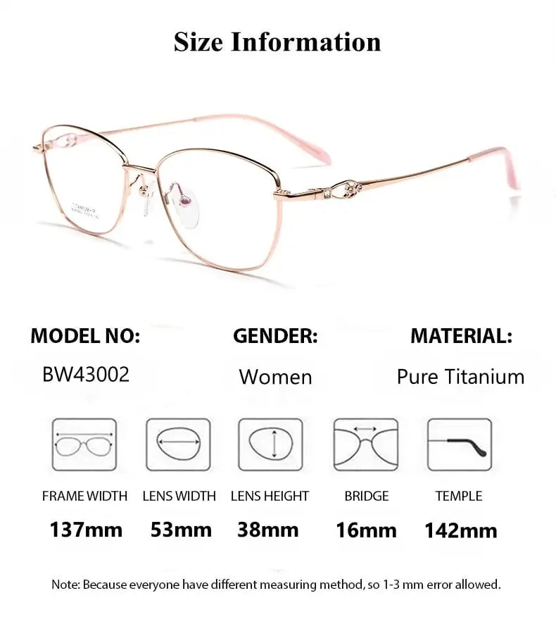 Summer Flower Women's Full Rim Polygon Titanium Eyeglasses 430024