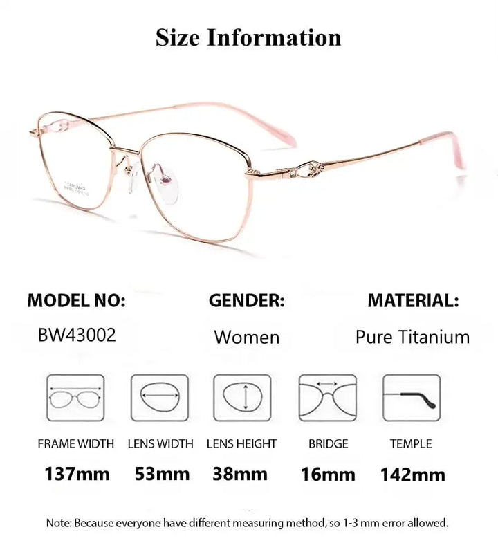 Summer Flower Women's Full Rim Polygon Titanium Eyeglasses 430024