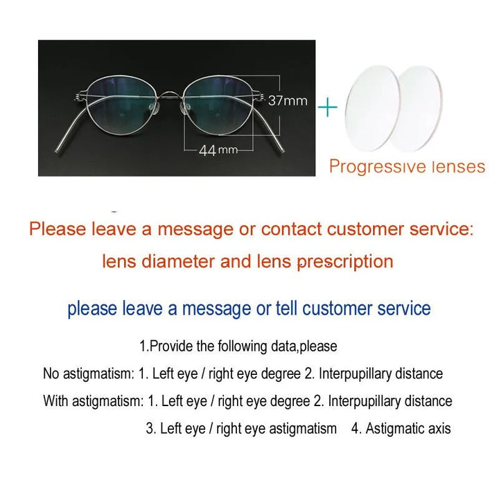 Yujo Unisex Full Rim Oval Round Handcrafted Stainless Steel Eyeglasses Customizable Lenses Full Rim Yujo C5 China 