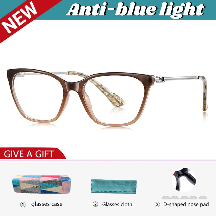 Vicky Women's Full Rim Cat Eye Tr 90 Titanium Reading Glasses 79206