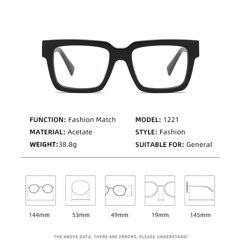 Kocolior Men's Full Rim Square Brow Line Acetate Reading Glasses 71016