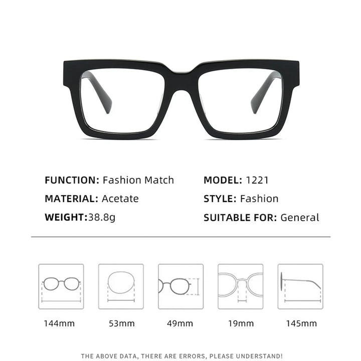 Kocolior Men's Full Rim Square Brow Line Acetate Reading Glasses 71016