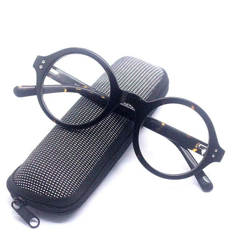 Cubojue Unisex Full Rim Round Plastic Reading Glasses Xh009 Reading Glasses Cubojue tortoise 0 