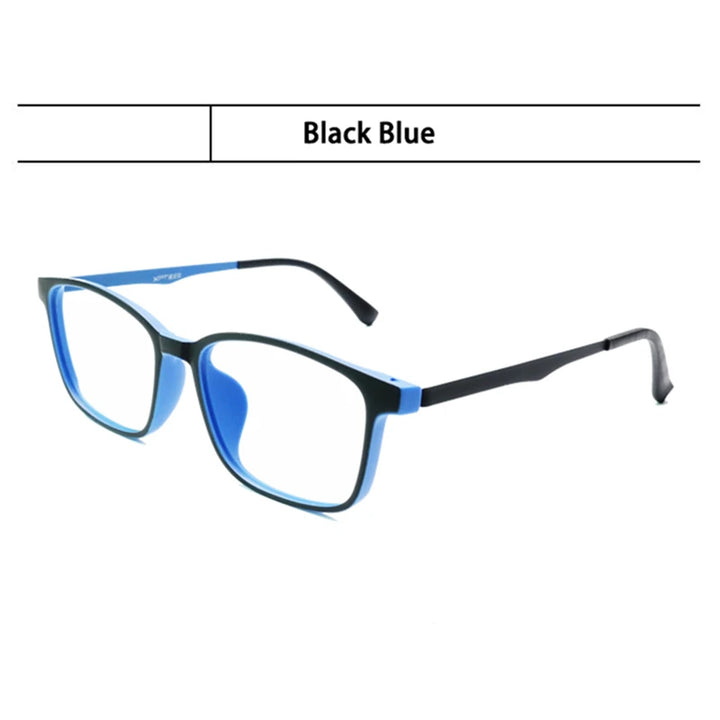 Kocolior Unisex Full Rim Square Tr 90 Titanium Eyeglasses F22002 Full Rim Kocolior Black Blue  