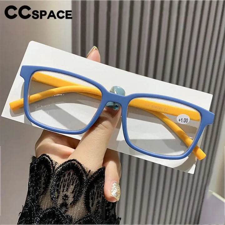 CCspace Unisex Full Rim Square Polycarbonate Reading Glasses 57584 Reading Glasses CCSpace   