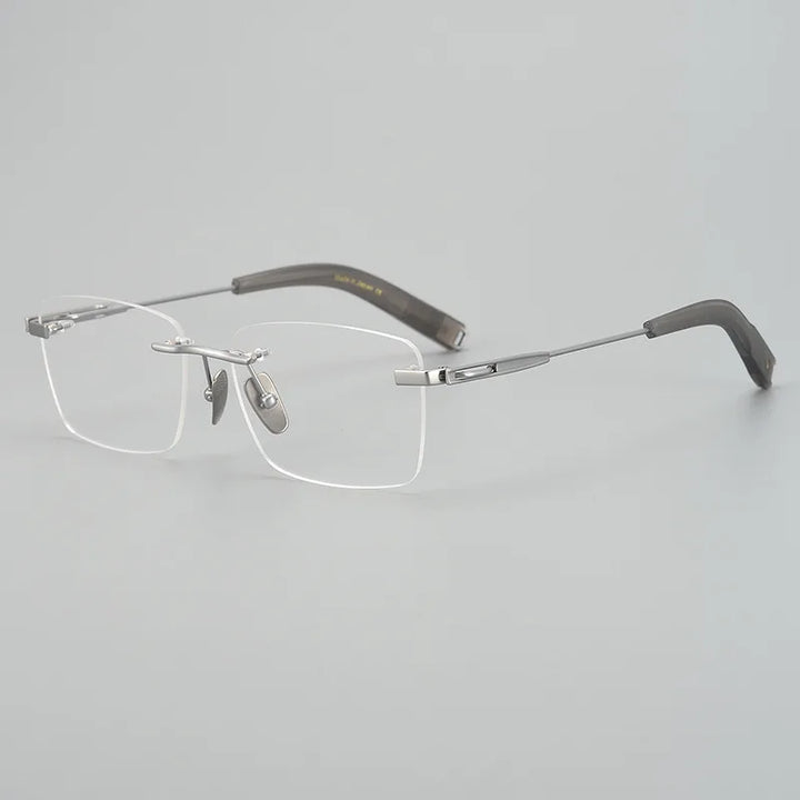 Hdcrafter Unisex Rimless Polygon Square Titanium Eyeglasses 680814
