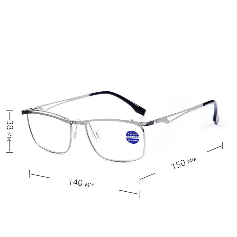 Hdcrafter Unisex Semi-Rimless Square Alloy Frames 300500 FuzWeb