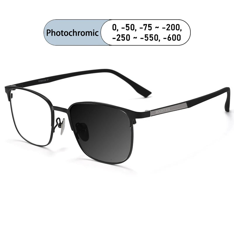 Kocolior Unisex Full Rim Square Tr 90 Alloy Photochromic Reading Glasses 461018