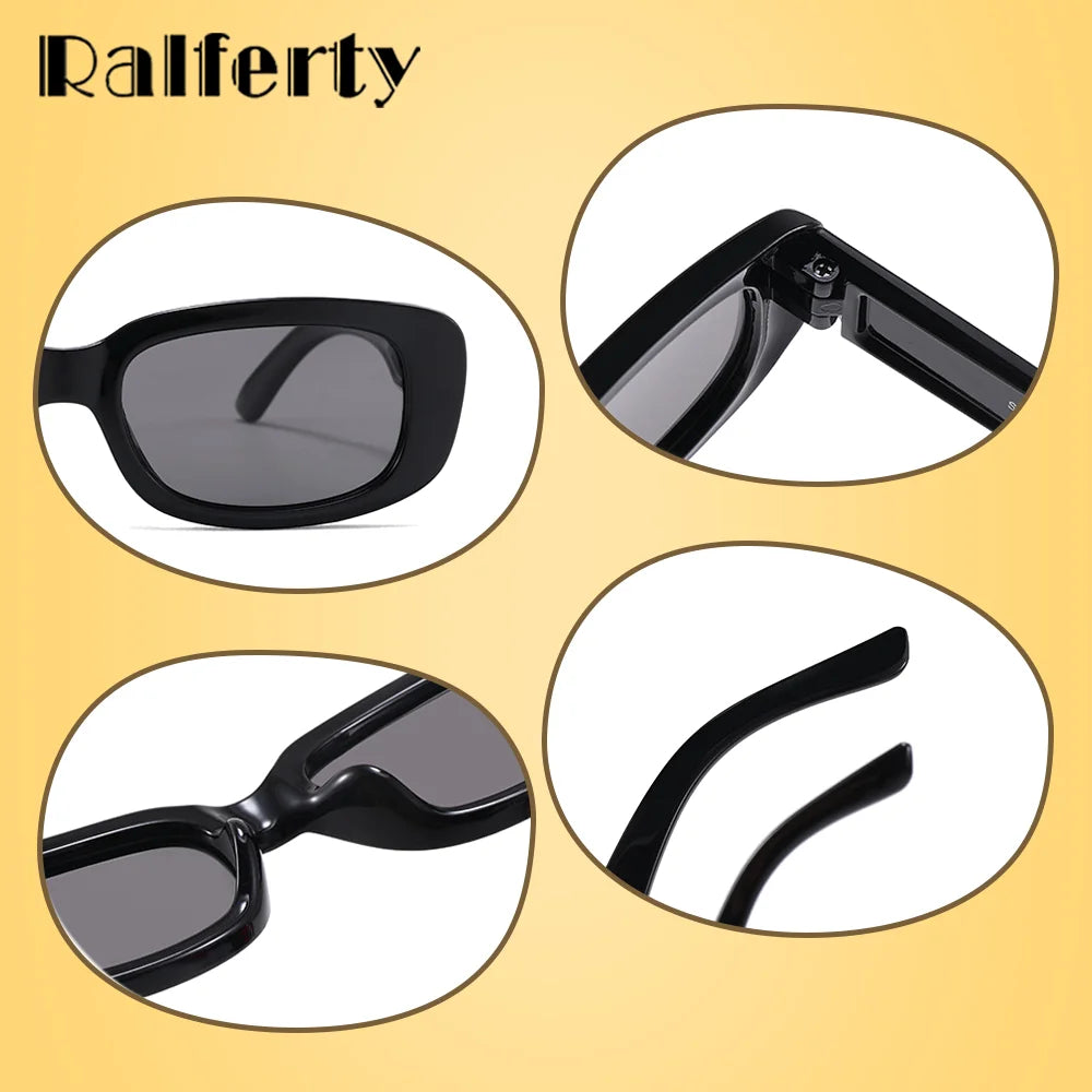 Ralferty Unisex Youth's Full Rim Rectangle Acetate Polarized Sunglasses R842 Sunglasses Ralferty   