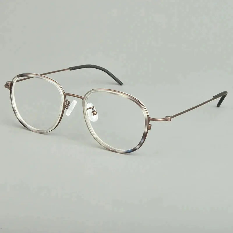 Aimee Unisex Full Rim Oval Round Acetate Titanium Eyeglasses 481505 FuzWeb