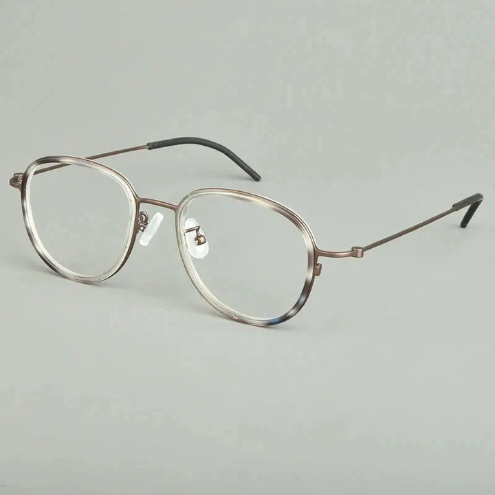 Aimee Unisex Full Rim Oval Round Acetate Titanium Eyeglasses 481505 FuzWeb