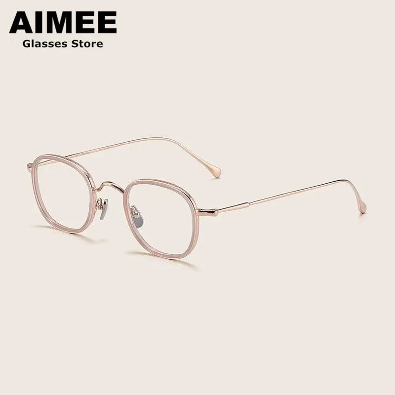 Aimee Women's Full Rim Square Acetate Titanium Eyeglasses 369137