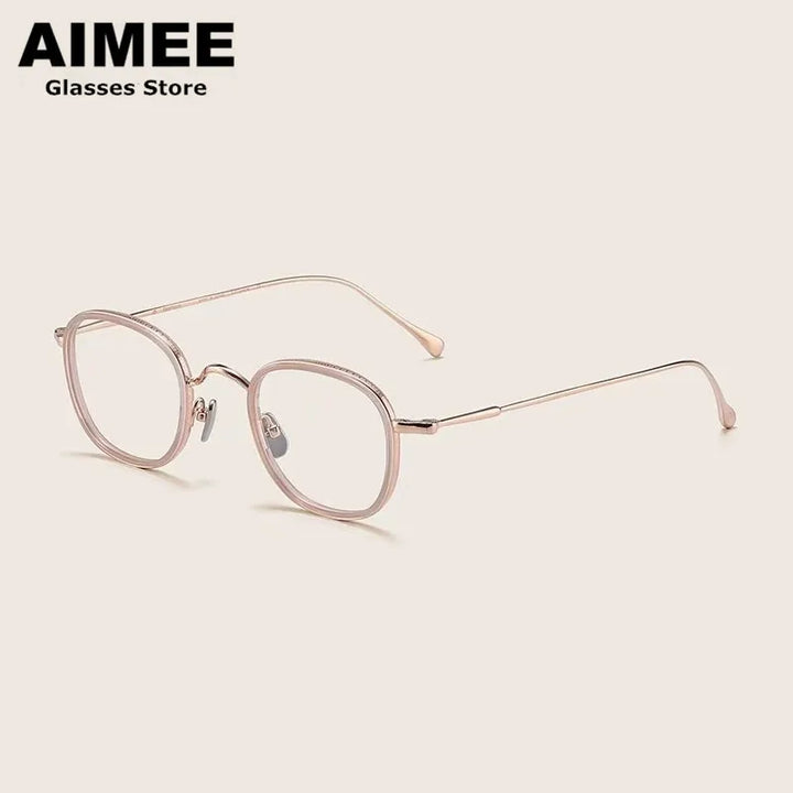 Aimee Women's Full Rim Square Acetate Titanium Eyeglasses 369137