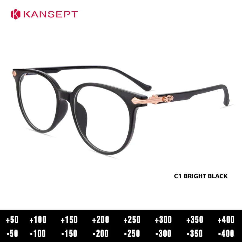 Kansept Women's Full Rim Oval Square Tr 90 Alloy Reading Glasses 586091