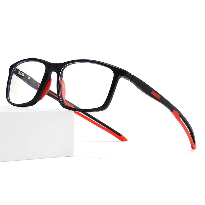 Kocolior Unisex Full Rim Square Tr 90 Sport Eyeglasses U001 Full Rim Kocolior Black Red  