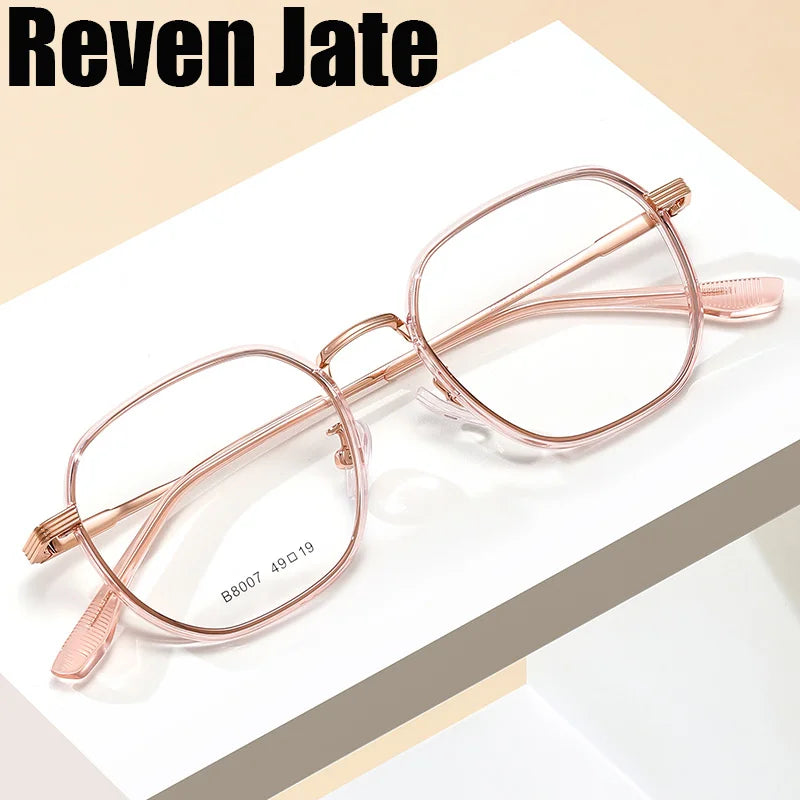 Reven Jate Women's Full Rim Square Tr 90 Eyeglasses 8007 Full Rim Reven Jate   