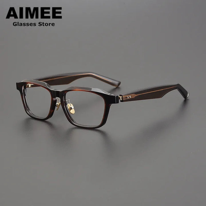 Aimee Unisex Full Rim Square Acetate Spring Hinge Eyeglasses 9003 Full Rim Aimee   