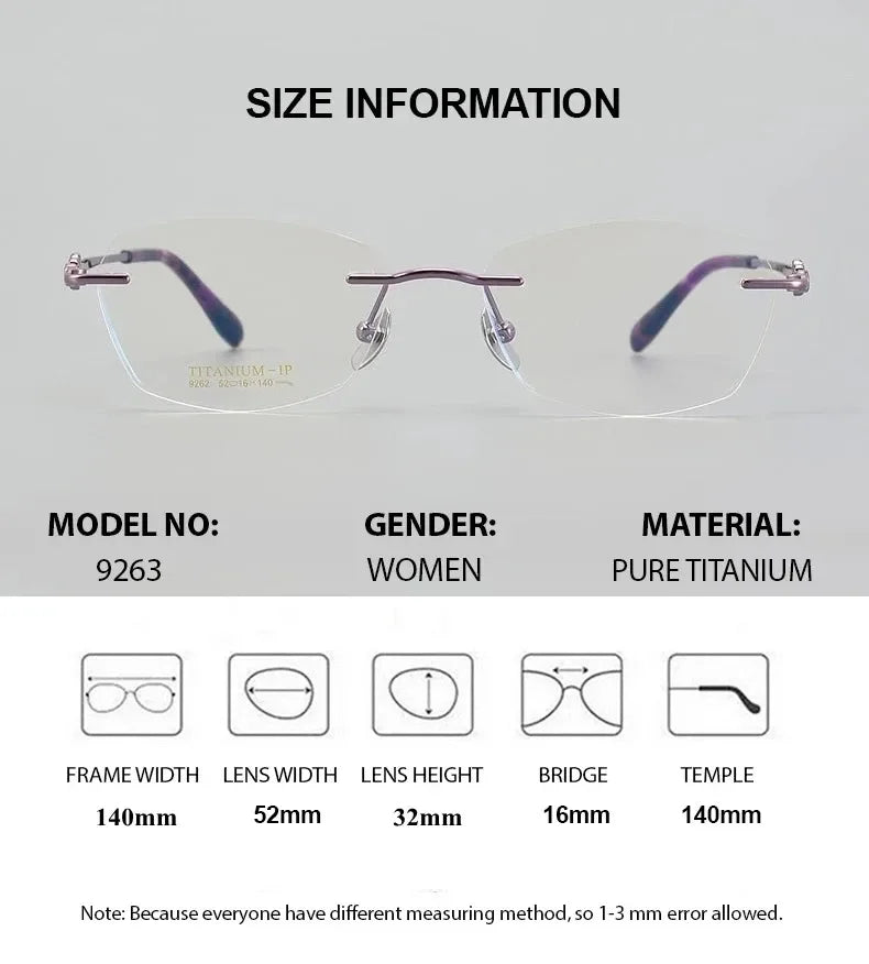 Summer Flower Women's Full Rim Square Titanium Eyeglasses 878003