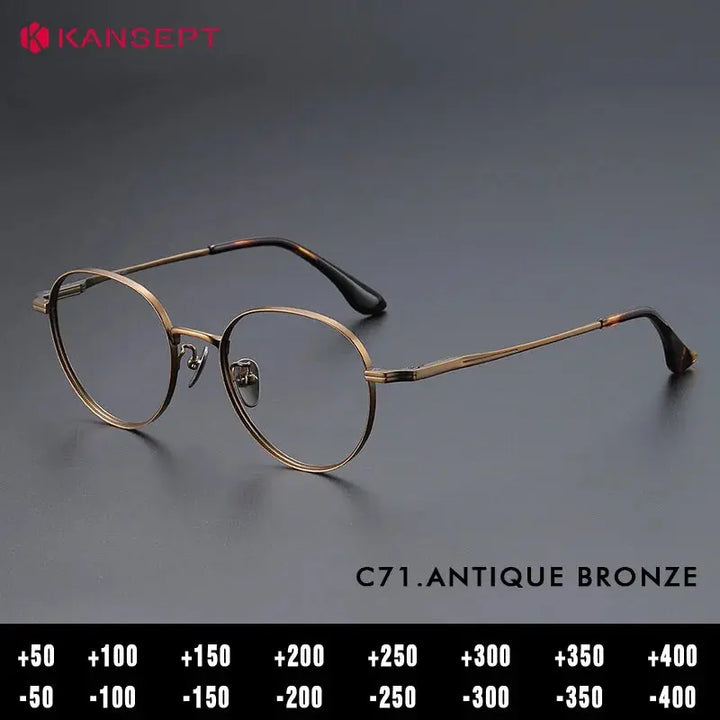Kansept Unisex Full Rim Round Titanium Frames 266000 FuzWeb