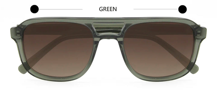 Esnbie Unisex Full Rim Square Double Bridge Acetate Sunglasses 230271