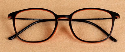 Brightzone Women's Full Rim Square Ultem Carbon Steel Eyeglasses 72210 Full Rim Brightzone orange