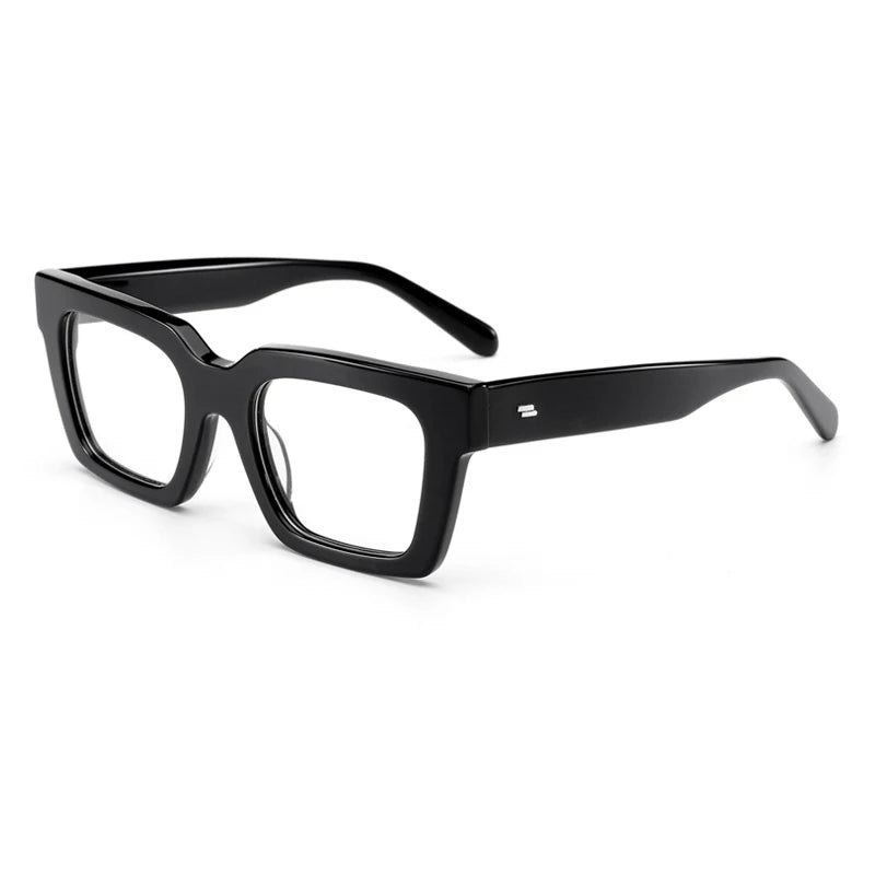 Gatenac Unisex Full Rim Square Acetate Eyeglasses Gxyj-1181 Full Rim Gatenac Black  