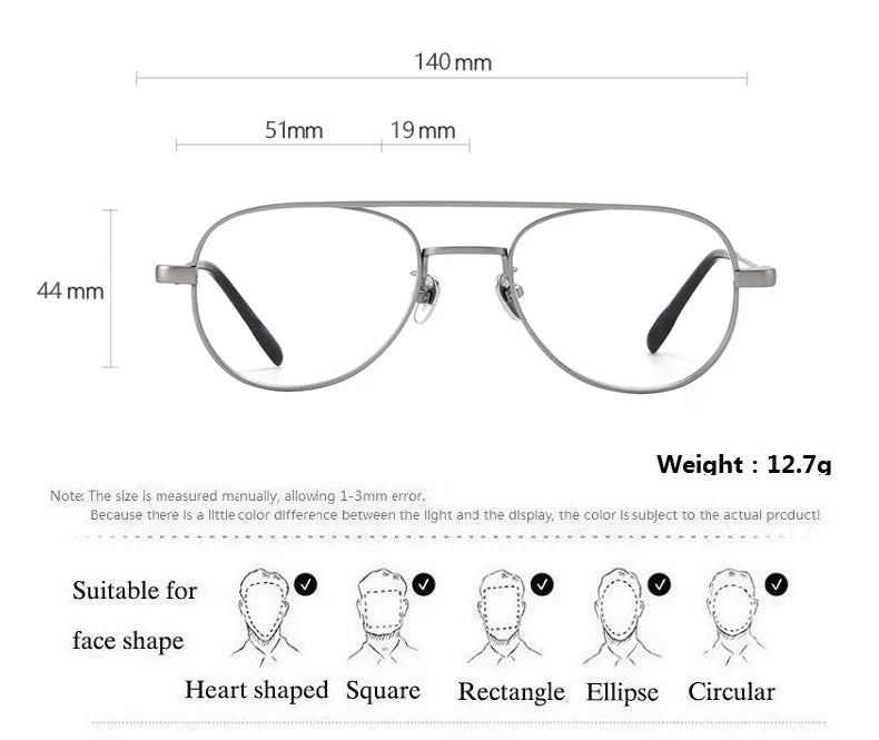 Aimee Unisex Full Rim Oval Double Bridge Titanium Eyeglasses 8040 Full Rim Aimee   