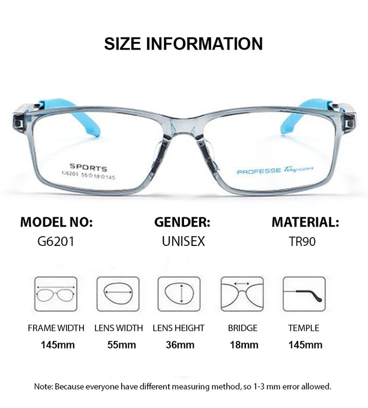 Summer Flower Unisex Full Rim Square Tr 90 Titanium Eyeglasses 62018