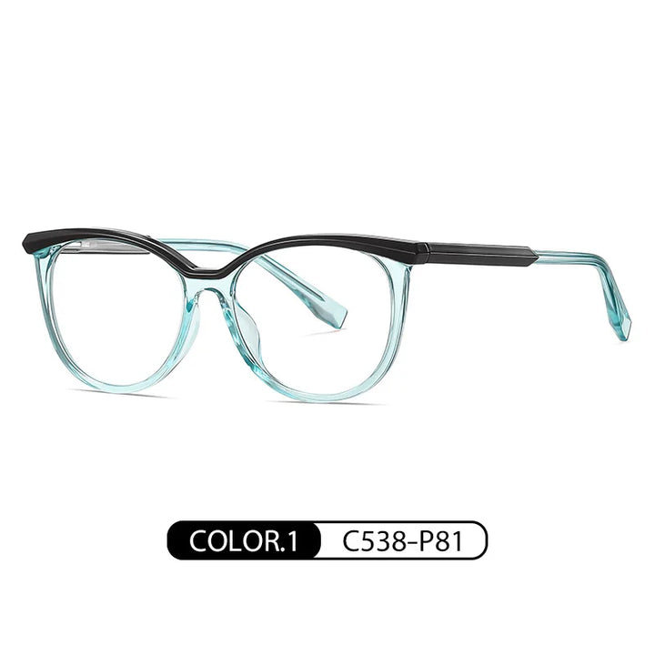 Zirosat Women's Full Rim Oval Square Tr 90 Alloy Eyeglasses 35184