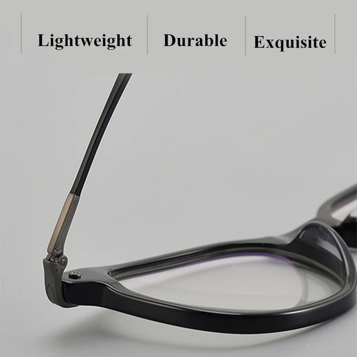 Black Mask Unisex Full Rim Square Titanium Acetate Eyeglasses 5888 Full Rim Black Mask   