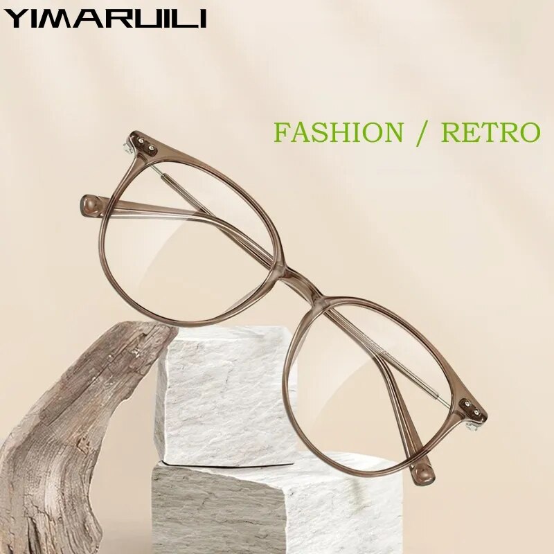 Yimaruil Unisex Full Rim Square Tr 90 Eyeglasses  01252 Full Rim Yimaruili Eyeglasses   