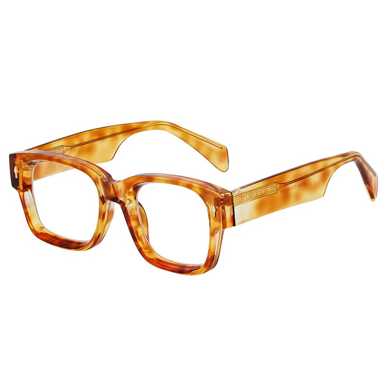 CCspace Unisex Full Rim Square Tr 90 Titanium Eyeglasses 56737 Full Rim CCspace C5Tea  