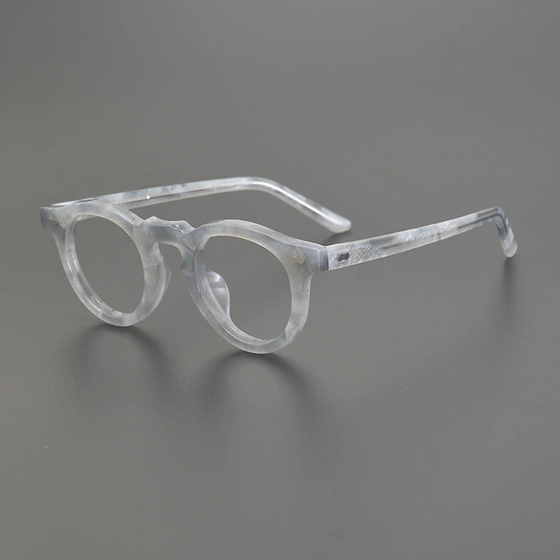 Gatenac Unisex Full Rim Round Acetate Eyeglasses Gxyj-1173 Full Rim Gatenac Stripe  