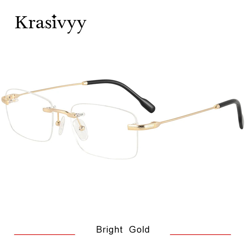 Krasivyy Unisex Rimless Square Titanium Eyeglasses 350025