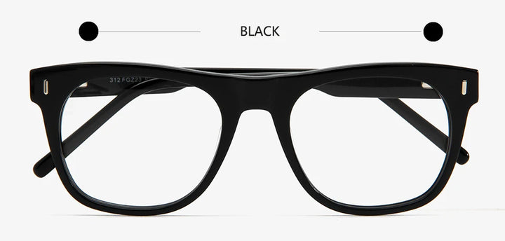 Esnbie Unisex Full Rim Big Square Brow Line Acetate Eyeglasses 31223 Full Rim Esnbie Black  