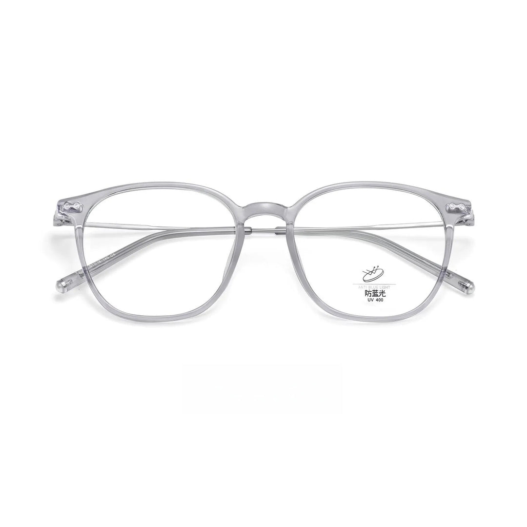 Yimaruili Unisex Full Rim Square Tr 90 Alloy Eyeglasses Tj1433 Full Rim Yimaruili Eyeglasses Transparent Gray  