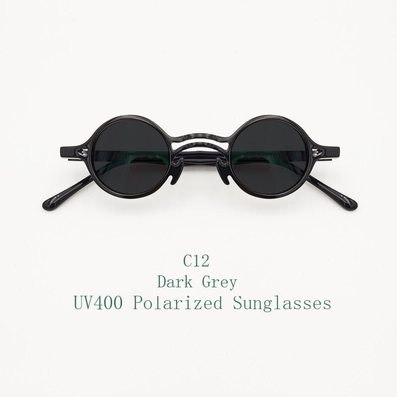 Yujo Unisex Full Rim Small Round Titanium Acetate Eyeglasses Or Polarized Sunglasses Full Rim Yujo C12 China 