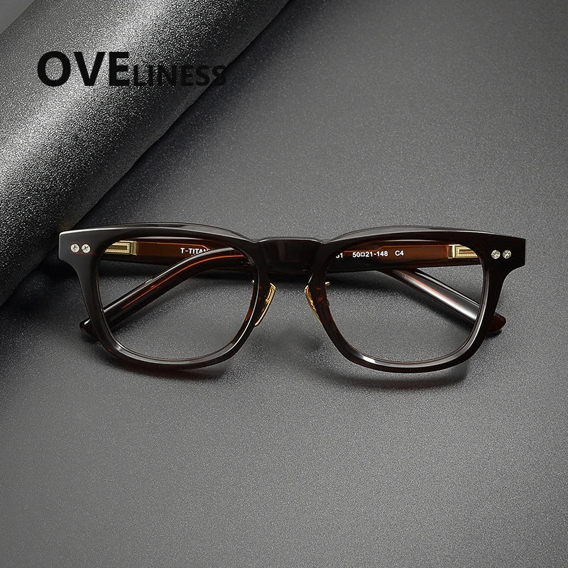 Oveliness Unisex Full Rim Square Brow Line Acetate Eyeglasses 322161