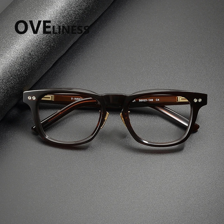 Oveliness Unisex Full Rim Square Brow Line Acetate Eyeglasses 322161