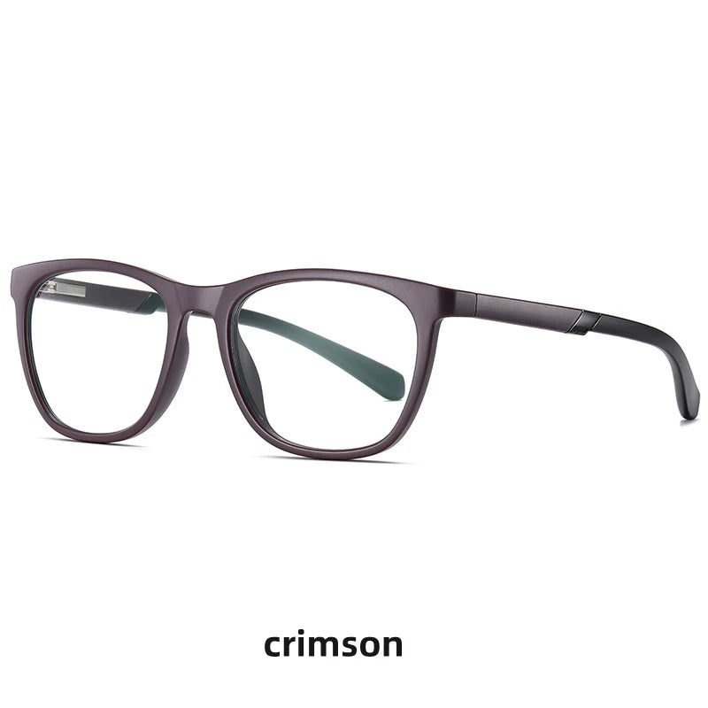 Kocolior Unisex Full Rim Square Tr 90 Hyperopic Reading Glasses 2310 Reading Glasses Kocolior Crimson 0 
