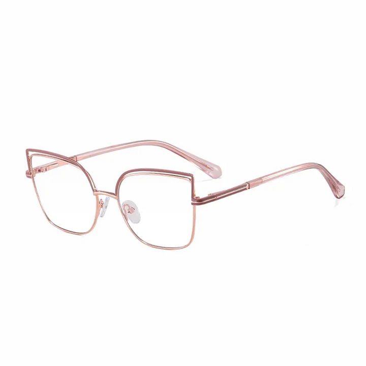 Ralferty Women's Full Rim Square Cat Eye Acetate Alloy Eyeglasses 82148 Full Rim Ralferty C3 Cameo CHINA 