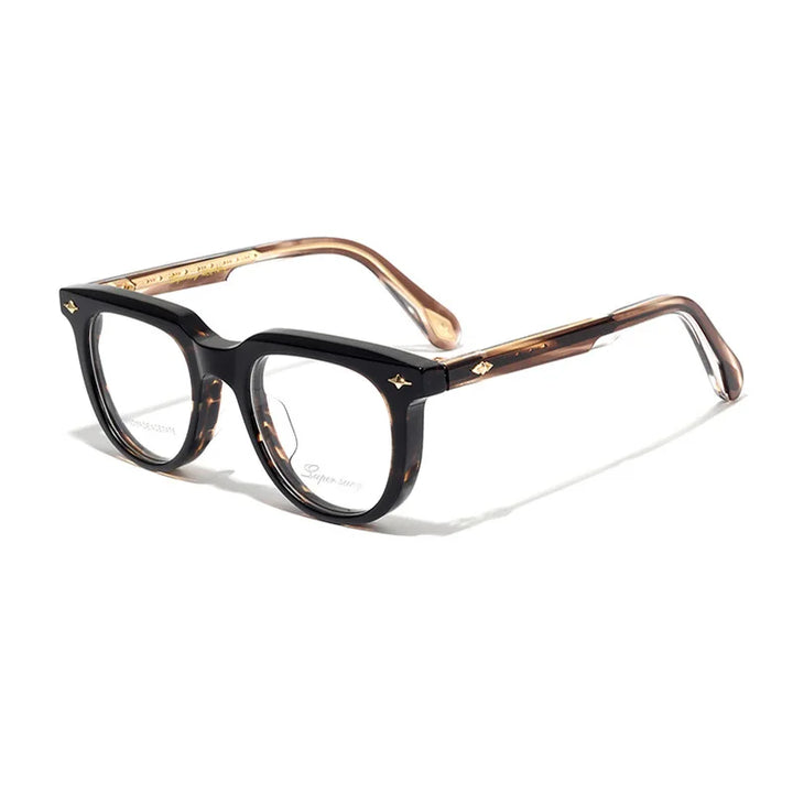 Nobler Unisex Full Rim Flat Top Square Acetate Eyeglasses 51094