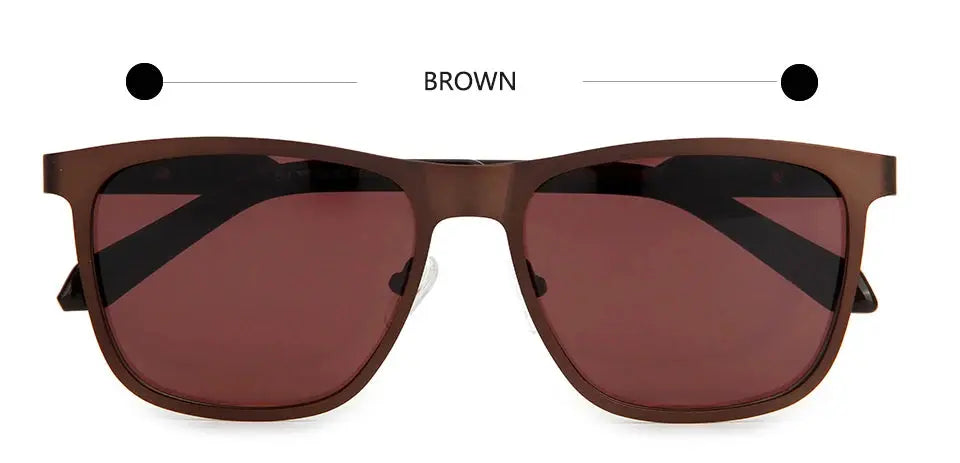 Esnbie 193100 Unisex Full Rim Square Titanium Sunglasses FuzWeb