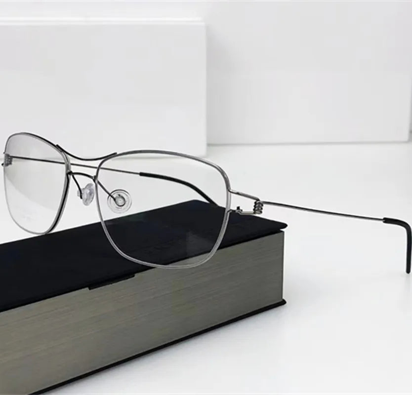 Aimee Women's Full Rim Square Double Bridge Titanium Eyeglasses 55145