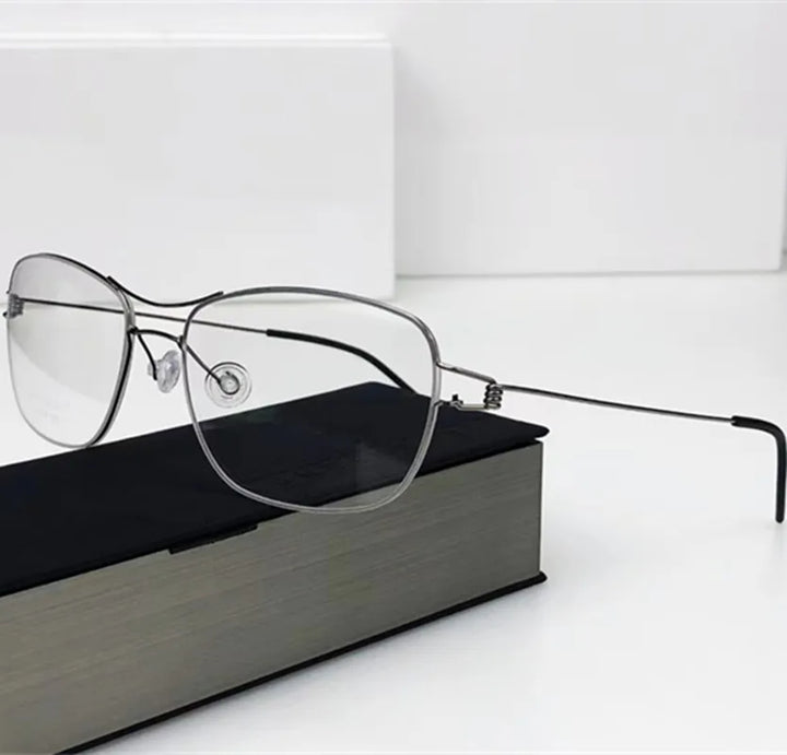 Aimee Women's Full Rim Square Double Bridge Titanium Eyeglasses 55145