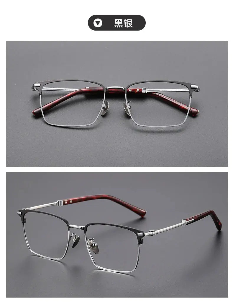 Bclear Full Rim 203400 Men’s Titanium Full Rim Square Frames FuzWeb