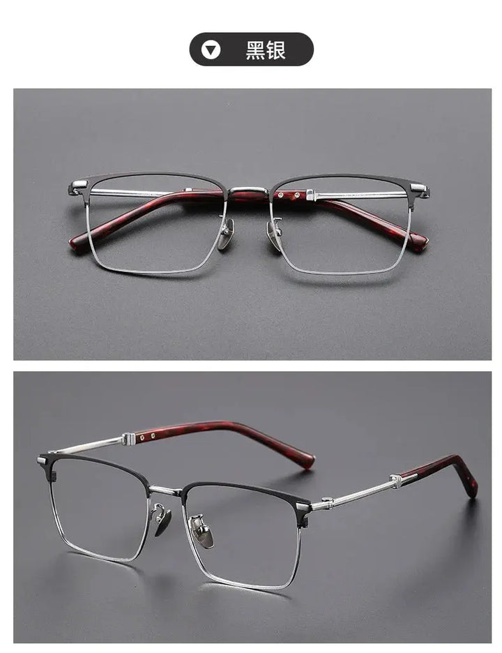 Bclear Full Rim 203400 Men’s Titanium Full Rim Square Frames FuzWeb