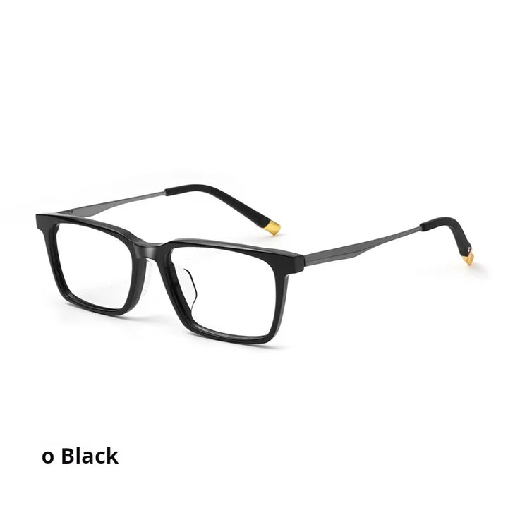 Momoja Unisex Full Rim Square Acetate Titanium Eyeglasses 72583
